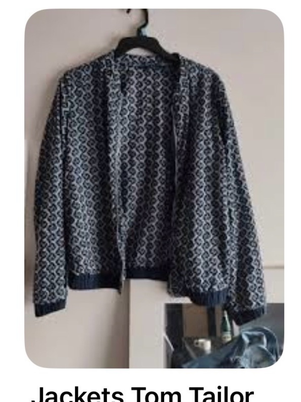 Tom Tailor Navy Patterned Bomber Jacket